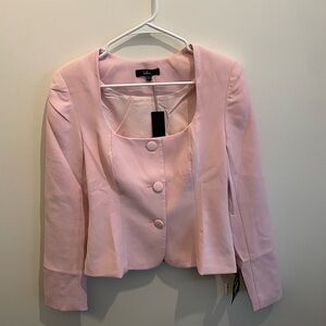 Lulu's Soft Pink Blazer with Button Accents